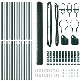 Conjunto de Cerca Conjunto de 2 Verde Metal 25 x 1,5 m Durável