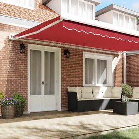 Toldo Retrátil Automático Vermelho 500x300 cm