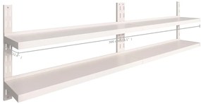 Prateleiras de parede suspensas 2 pcs 300x30 cm aço inoxidável