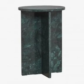Pack De 2 Mesas De Cabeceira Ø35 Cm Em Mármore Mencia Mármore Verde Udaipur - Sklum