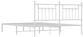 Estrutura de cama com cabeceira 183x213 cm metal branco