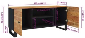 Móvel de TV 105x33x46 cm madeira de acácia maciça