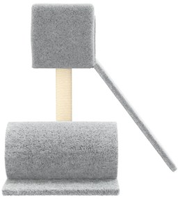 Árvore p/ gatos c/ poste arranhador sisal 59 cm cinzento-claro