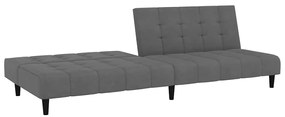 Sofá-cama de 2 lugares veludo cinzento-escuro