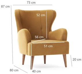 Cadeirão Karina – Dourado – 73x87x80 cm