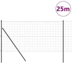 Cercas Euro com 13 postes 1.2x25 m em aço galvanizado cinza