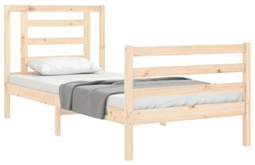 Estrutura de cama com cabeceira 90x200 cm madeira maciça