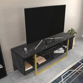 Móvel para TV Asal – Preto e Dourado – 120 cm x 35,2 cm x 40,2 cm