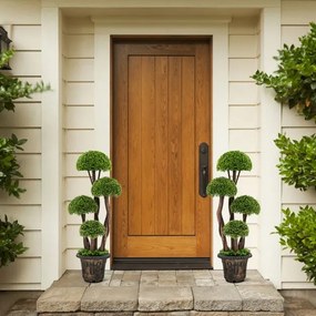 Árvore de cedro artificial de 90 cm com vaso de imitação decorativo para jardim doméstico interior Verde