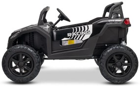 Carro elétrico para crianças UTV XXL 24V 2 Lugares em couro, travão de discos, luzes LED, rodas de borracha insufláveis com suspensão traseira, leitor