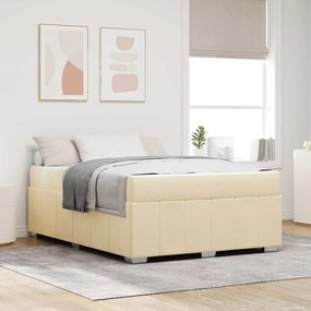 vidaXL Estrutura da Cama Creme 140 x 200 cm tecido