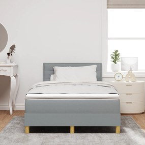 Cama Box Spring com Colchão Cinza Claro 120x200 cm Tecido