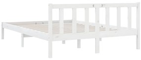 Estrutura de cama casal 135x190 cm pinho maciço branco