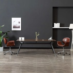 vidaXL Cadeira de escritório giratória couro artificial castanho