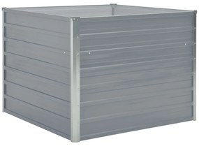 Canteiro jardim elevado 100x100x77cm aço galvanizado cinzento