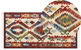 Tapete Kilim em lã multicolor 80 x 150 cm AREVIK Beliani