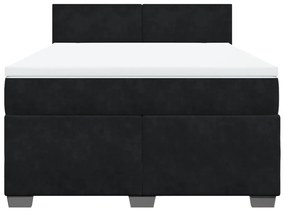 Cama com molas/colchão 160x200 cm veludo preto