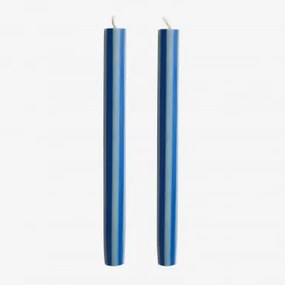 Pack De 2 Velas Decorativas Soraia Azul Niebla - Azul Ken - Sklum