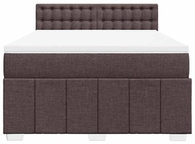 Cama com molas/colchão 140x190 cm tecido castanho-escuro