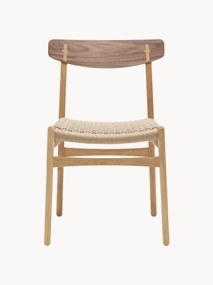 Cadeira de jantar em madeira com assento entrançado CH23