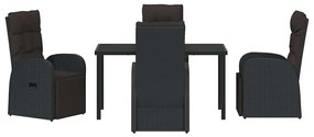 Cadeiras de Jardim Reclináveis 5 pcs Preto 140 x 70 x 73 cm