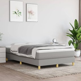 Estrutura de cama com molas 120x200 cm tecido cinza-claro