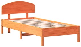Cama sem colchão 90x200 cm pinho maciço castanho-mel