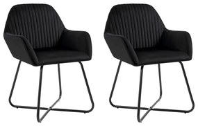 Conjunto de 2 Cadeiras Luce em Veludo - Preto - Design Nórdico