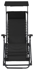 Cadeira de pátio dobrável textilene preto