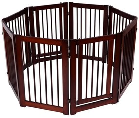 Portão de madeira dobrável para cães Barreira de segurança para cães 4 peças 203 x 76 x 1,8cm
