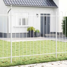 vidaXL Cerca de Jardim Branca com Topo Curvo - 3,4x1,5 m Aço