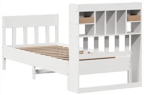 Cama sem colchão 90x200 cm madeira de pinho maciça branco