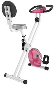 HOMCOM Bicicleta Estática Dobrável Profissional 8 Níveis Resistência Magnética Assento Altura Ajustável Ecrã LCD  43x97x109cm Vermelho |Aosom Portugal