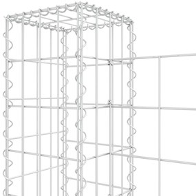 Cesto gabião em forma de U c/ 3 postes 260x20x100 cm ferro