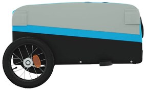 Reboque para bicicleta 30 kg ferro preto e azul