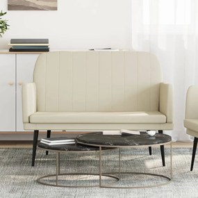 vidaXL Banco 107x80x81 cm couro artificial cor creme