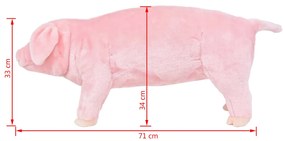 Brinquedo de montar porco peluche rosa XXL