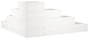 Floreira de jardim c/ 4 níveis 80,5x79x36cm pinho maciço branco