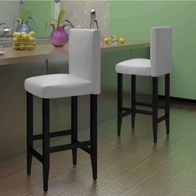 Bancos de bar 2 pcs couro artificial branco