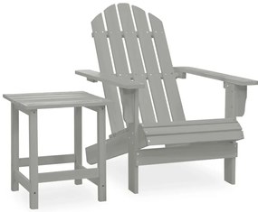 Cadeira de jardim Adirondack com mesa madeira de abeto cinzento