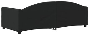 Sofá-cama 90x190 cm tecido preto