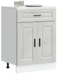 Armário base cozinha Porto derivados madeira cinzento cimento