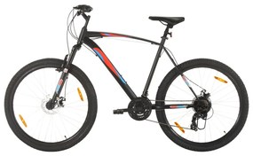 vidaXL Bicicleta de montanha 21 velocidades roda 29" 53 cm preto