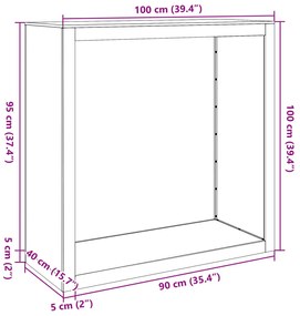 Suporte para lenha 100x40x100 cm aço verde