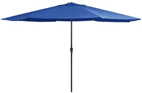 Guarda-sol de jardim com poste de metal 390 cm azul-ciano