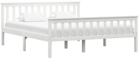 Estrutura de cama em pinho maciço 160x200 cm branco