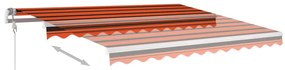 Toldo retrátil manual com LED 3,5x2,5 m laranja e castanho