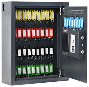 Cofre com Teclado Cinza Escuro Aço, Cromo Médio Fechaduras