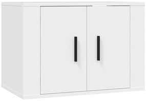 Conjunto móveis de TV 4 pcs madeira processada branco