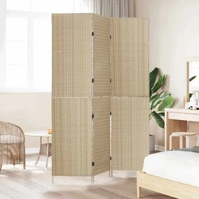 Divisor de Ambientes 3 Painéis Dobrável Bege 147x180 cm Polirattan